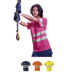 150g Poly Cotton Safety T-Shirt with High Visibility Reflective Tape
