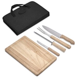 5-Piece Bamboo Braai Set – Carving Board & Accessories in Carry Bag