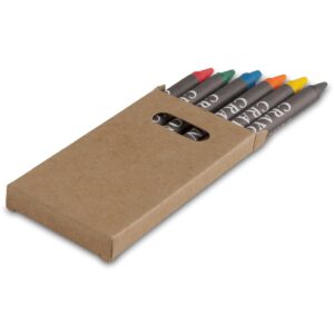 6 Coloured Crayons In Recyclable Kraft Box