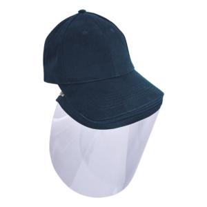 6 Panel Brushed Cotton Cap with zip off face shield – Min 25 units