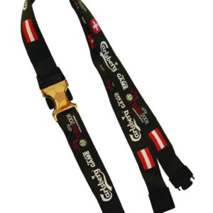 25mm with gold clips+rel+snap Lanyard – Min Order 100 units