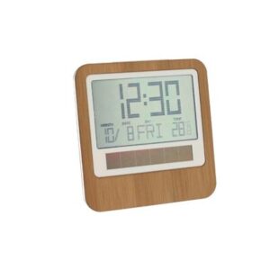 Eco Friendly bamboo Large Clock – Foldable stand , Dual power ,