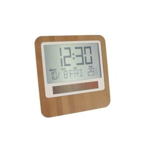 Eco Friendly bamboo Wall Clock – Dual power , Electro luminous d