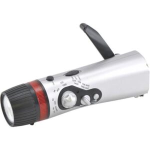 Dynamo Torch And Radio – With emergency light – Silver