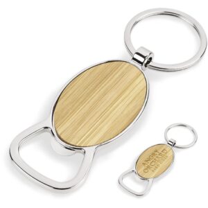Bamboo Executive Brandable Bottle Opener Keyholder – Eco Friendly Corporate Gift