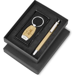 Bamboo Keyring & Stylus Pen Promo Gift Set