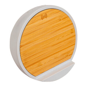 Bamboo Speaker With Wireless Phone Charger & Stand