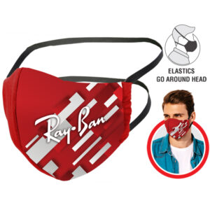 Sublimated 3 Layer Washable Beak Face Mask. Wrap Around Head Elastics. Min 100 units