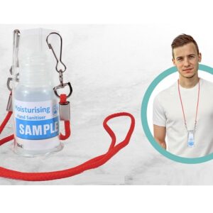 Cord Pouch Lanyard with PVC Pouch and 50ml Sanitiser – Min 150 units