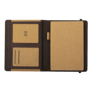 Cork Notebook With Integrated Wireless Charger