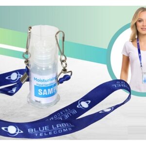 Dye Sublimated Lanyard with PVC Pouch and 50ml Sanitiser – Min 100 units