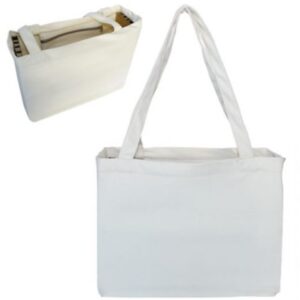Natural Cotton Canvas Beach Bag – Size: 400mm x 350mm x 120mm –