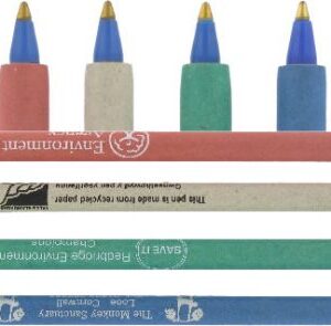 Recycled Paper Eco Pen – Plain – Min Order: 250 units