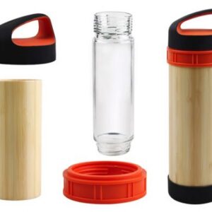 Bamboo & Glass Drinking Bottles; Capacity: 500ml; 1 Colour in 1