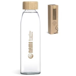 Eco Aware – Glass & Bamboo Water Bottle – 500ml