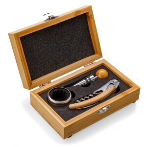 Eco Friendly Wine Set In Bamboo Gift Box