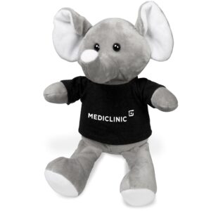 Eddie Plush Toy Elephant With Black Brandable Tshirt