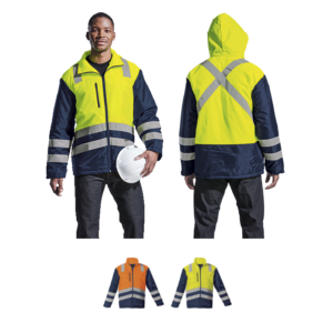 Fleet Jacket – Fully Padded Work Wear Jacket, Wind & Water Resistant With Reflective High Vis Tape