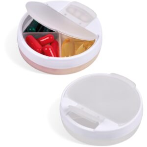 Four Chamber Pill Box With Rotating Dispenser & Transparent Lid