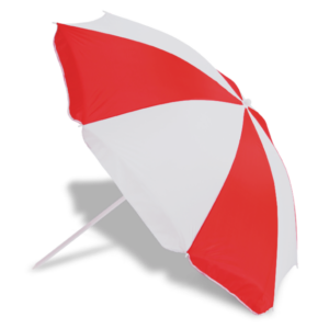 Tilt Head Beach Umbrella – Red/White