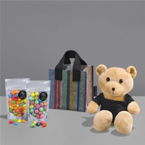 Happy Hug Hamper – Plush Teddy Bear, Jelly Beans & Speckled Eggs in Beautiful Gift Bag