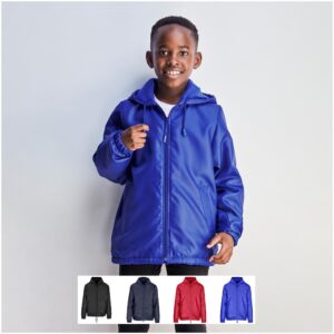 Kiddies Alti-Mac Jacket – Water Resistant With Warm Fleece Inner. Avail Black, Navy, Red or Blue
