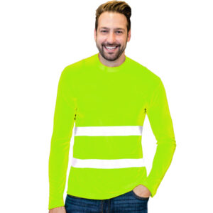 Mens Reflective High Visibility Long Sleeve Tshirt