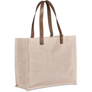 Moru Eco Friendly Juco Tote Shopper Bag With Pu Shoulder Straps