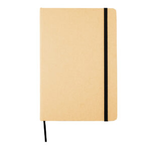 Natural A5 Eco Friendly Notebook With 80 Lined Pages, Black Bookmark & Ribbon