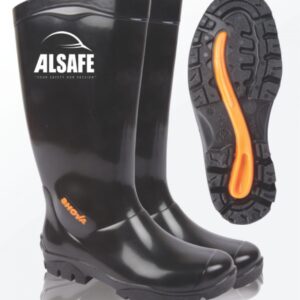 Gumboot Pvc Knee Length Black . Sizes: 6-12