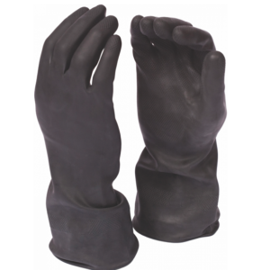Rubber Glove G17K Black Builders S-XL