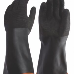 Rubber Glove Rough Black/Orange 9 inch