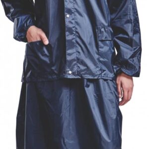 Ladies Rain Suit – Rubberised Nylon. Navy. S – 3XL