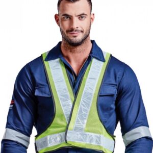 Reflective Cross Over Bib Lime