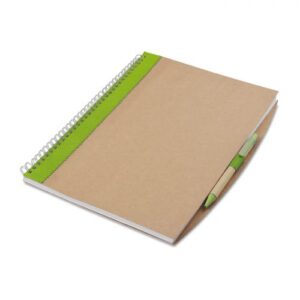 A4 recycled notebook with pen – blue ink refill -Available in: