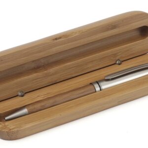 Ballpen made from bamboo and metal trim parts, supplied in a mat