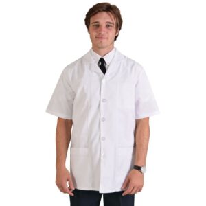 Tony Unisex Coat Short Sleeve – Avail in: White