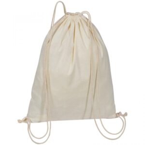 Natural Cotton drawstring bag.