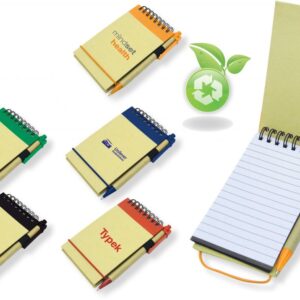 Eco notebook red includes pen – Min Order 100