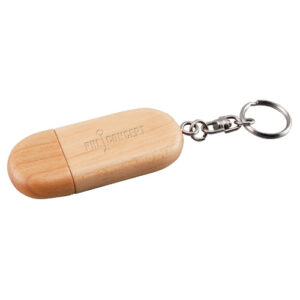 Usb Storage Drive Wooden With Key Chain