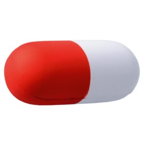 Capsule Shape Stress Ball – Avail in: Blue/White or Red/White