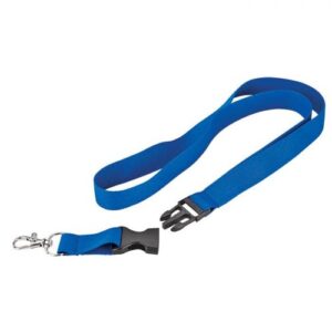 Woven Lanyard With Plastic Buckle – White