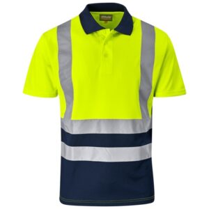 Surveyor Two-Tone Hi-Vis Reflective Golf Shirt – Avail in Lumo Green, Yellow or Orange
