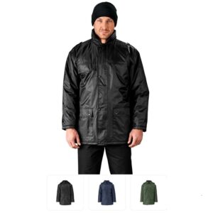 Parka Water Resistant, Padded & Lined Heavy Warm Jacket – Pockets Have Press Studs