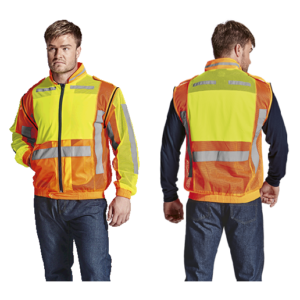 Reflective High Visibility Force Jacket With Removable Sleeves & Epaulettes