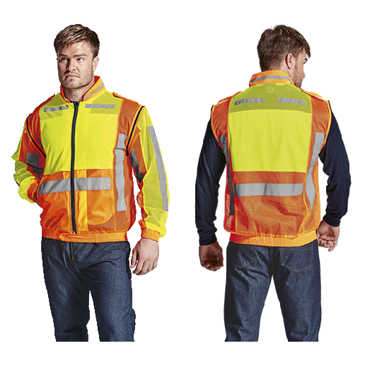 Reflective High Visibility Force Jacket With Removable Sleeves & Epaulettes
