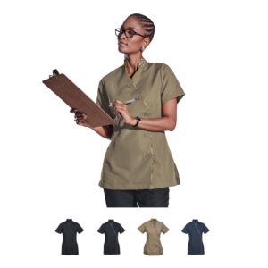 Short Sleeve Ivy Tunic With Animal Print & Mandarin collar – 175g 100% Polyester