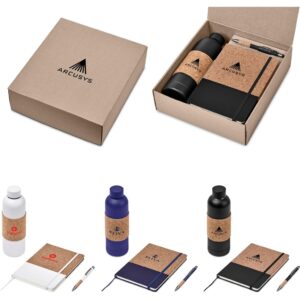 Tanner A5 Notebook, Pen & Water Bottle Eco Friendly Corporate Gift Set