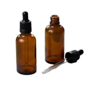 Dropper Bottles Amber-Black Lids