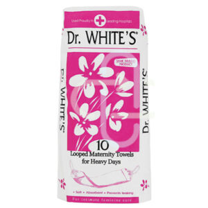 Dr Whites Sanitry Towels Maternity Looped - Pack 10